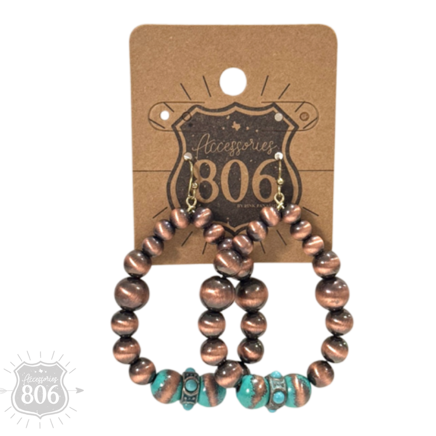 Burnished bead teardrop earring