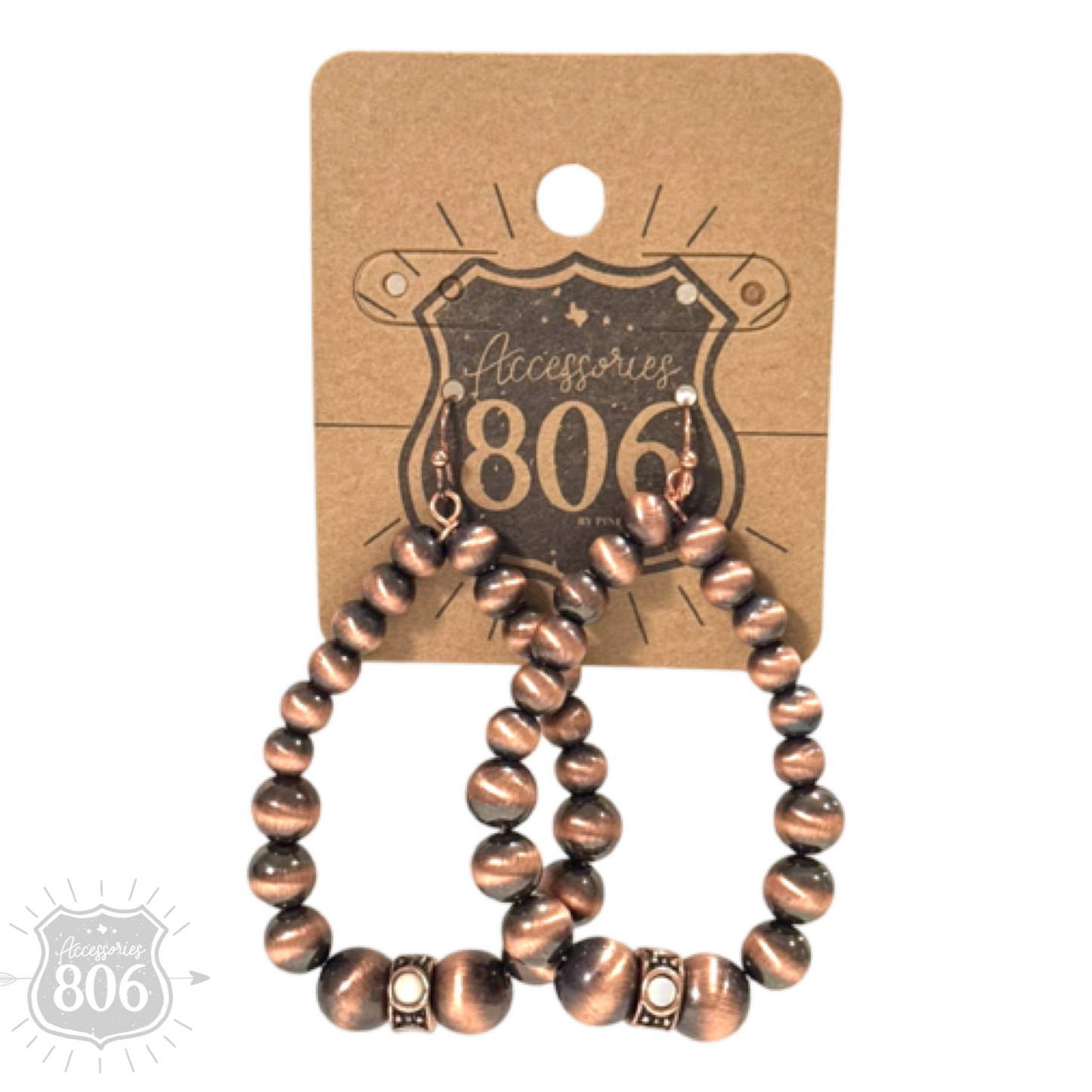 Burnished bead teardrop earring
