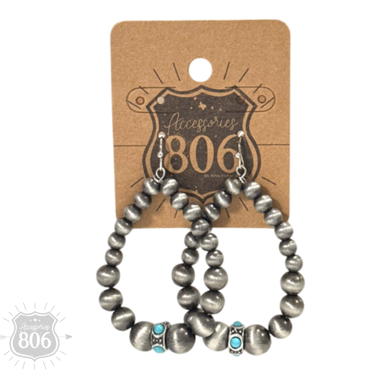 Burnished bead teardrop earring