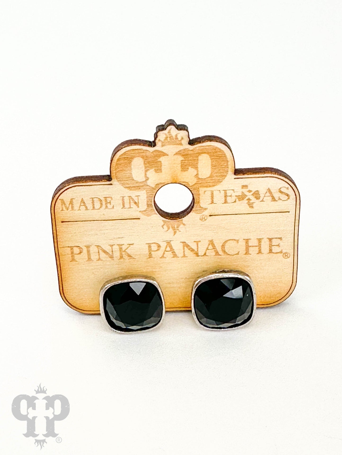 Austrian square crystal post earring, 12mm