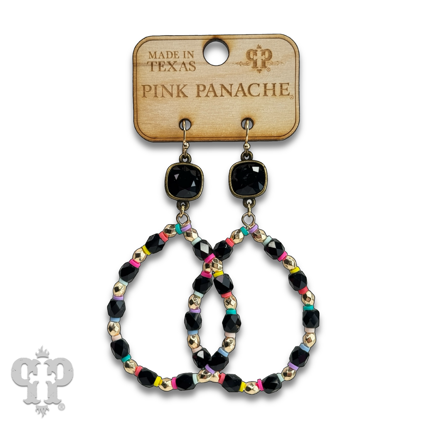Multi-color and barrel bead earring with Austrian crystal