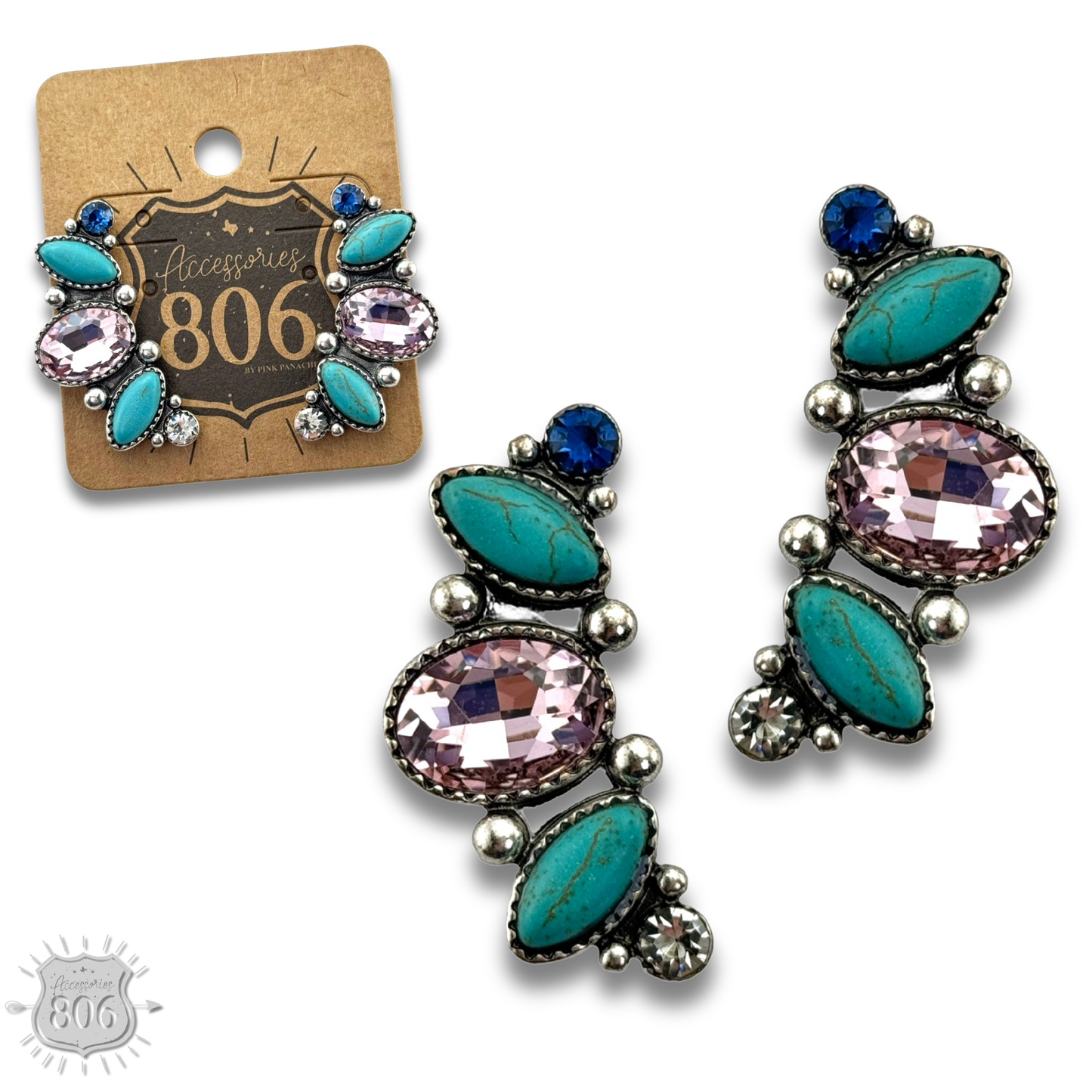 Rhinestone navette post earring