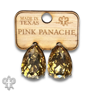 Teardrop rhinestone post earring