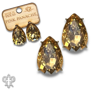 Teardrop rhinestone post earring