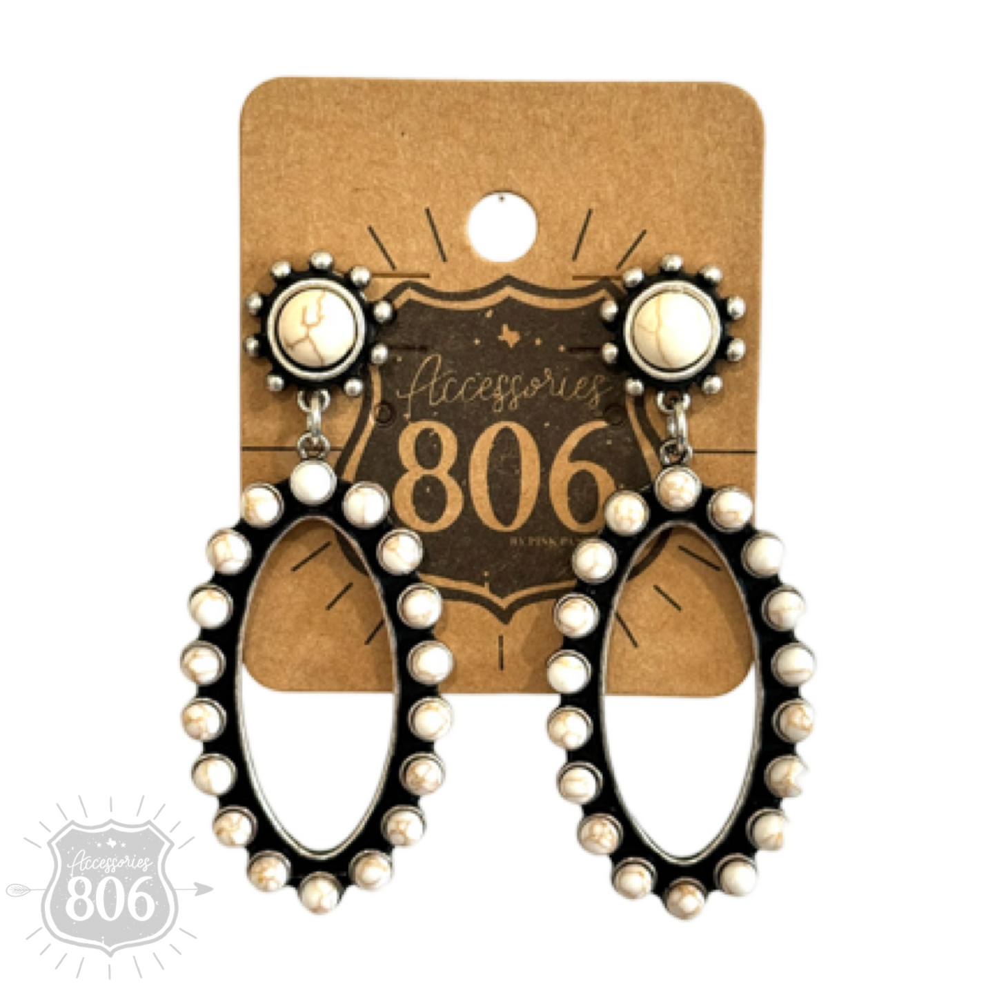 Burnished oval western style earring