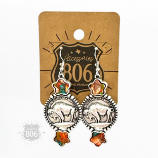 Buffalo coin earring