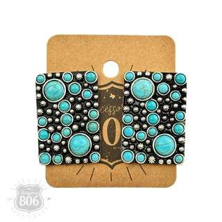 Western burnished rectangle earring