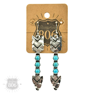 Silver arrow earring