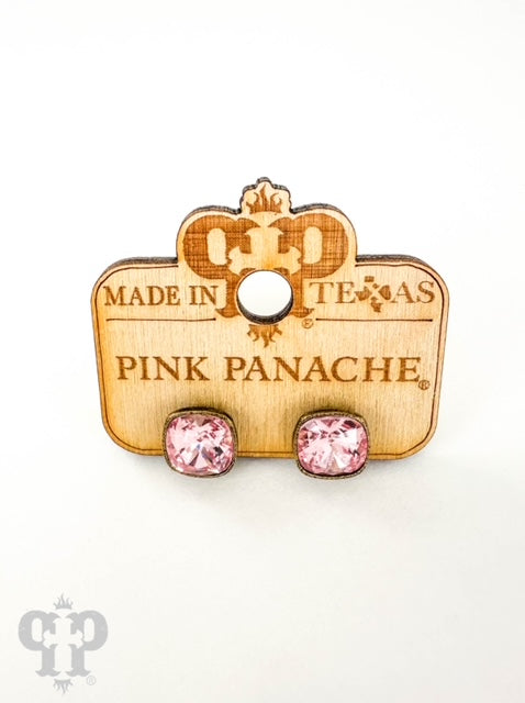 Austrian square crystal post earring, 10mm