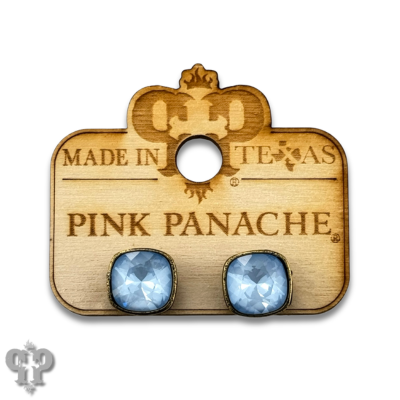 Austrian square crystal post earring, 10mm