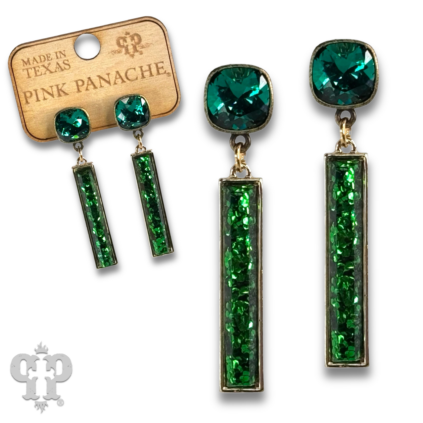 Glitter bar earring with Austrian crystal