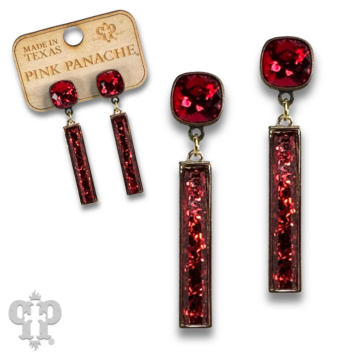 Glitter bar earring with Austrian crystal