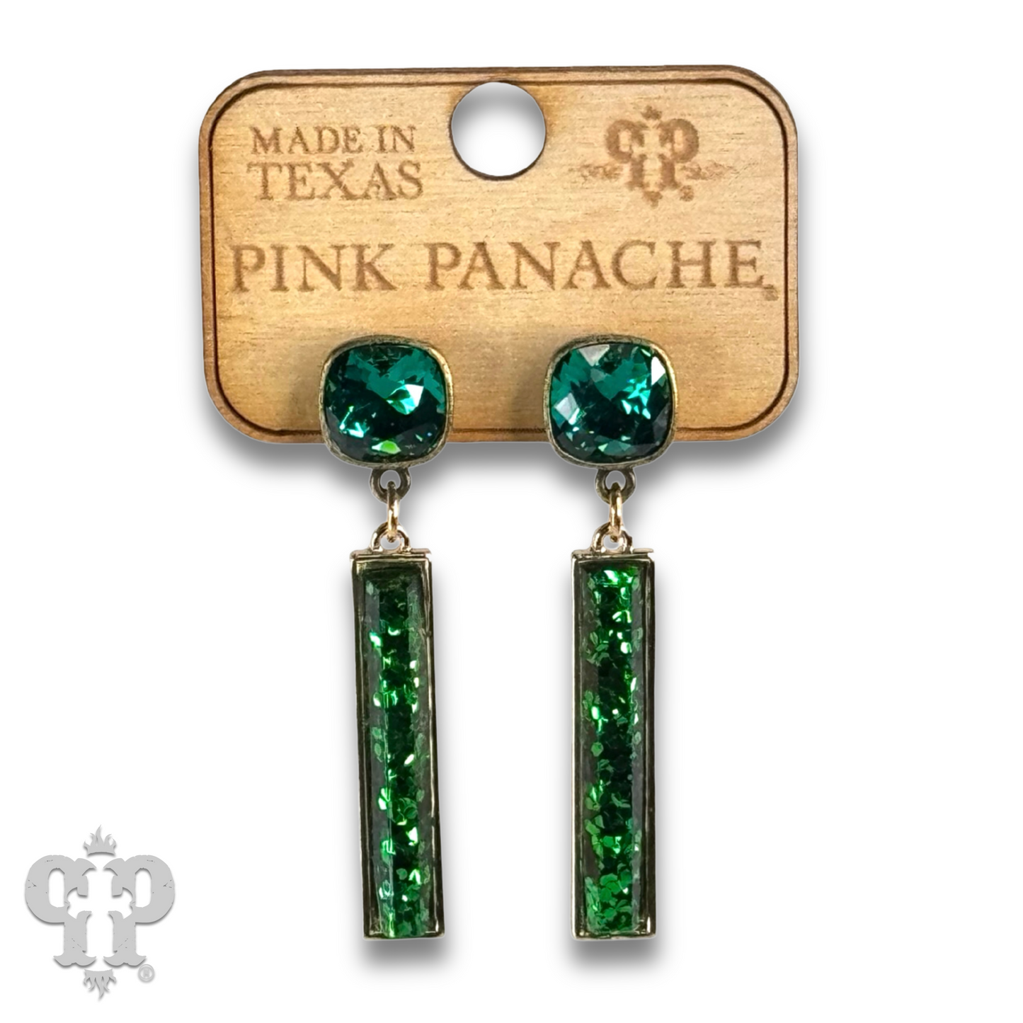 Glitter bar earring with Austrian crystal