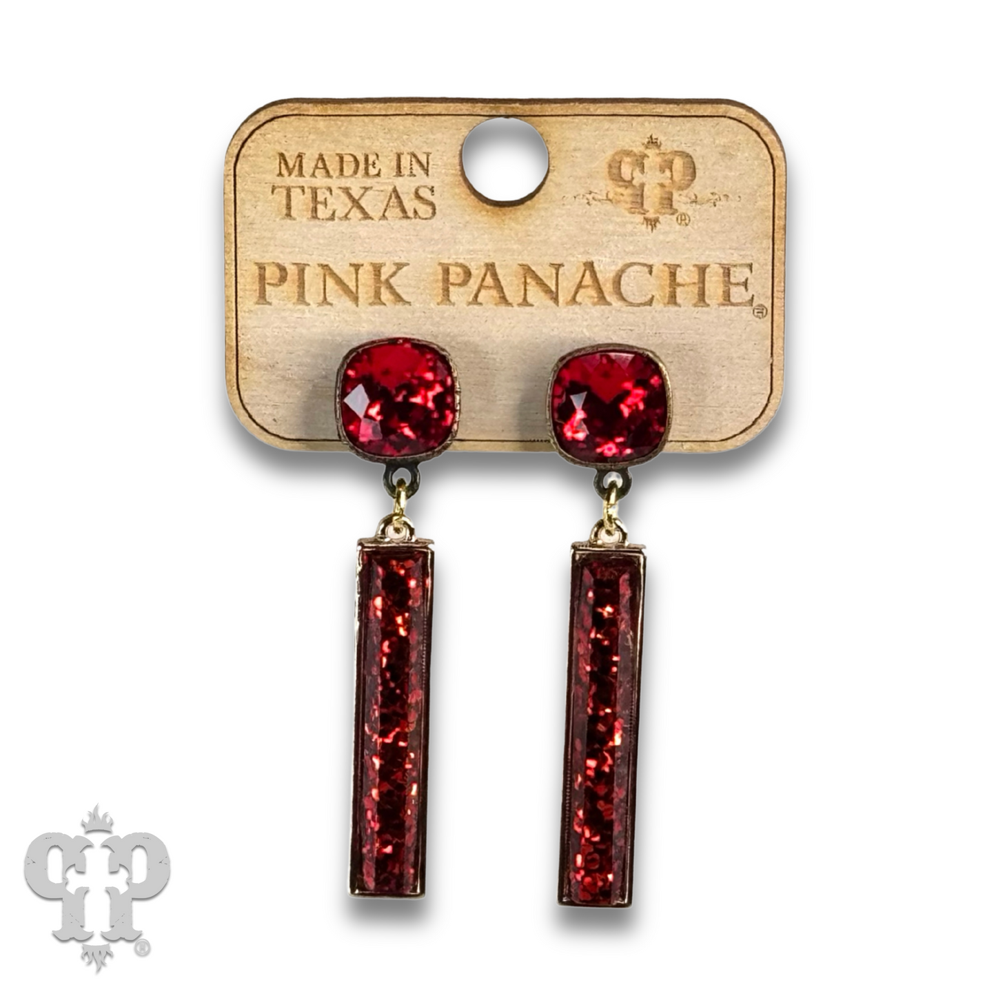 Glitter bar earring with Austrian crystal