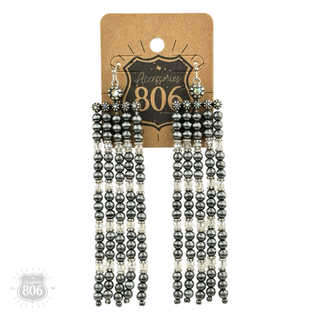 Western burnished pearl bead chandelier earring