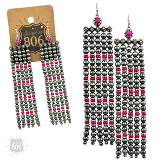 Western burnished pearl bead chandelier earring