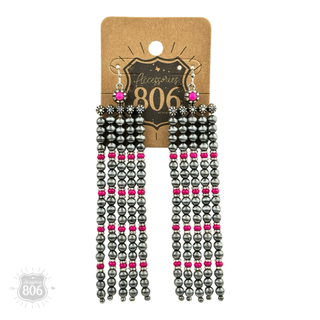 Western burnished pearl bead chandelier earring