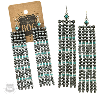 Western burnished pearl bead chandelier earring