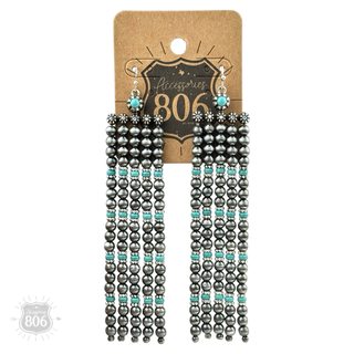 Western burnished pearl bead chandelier earring