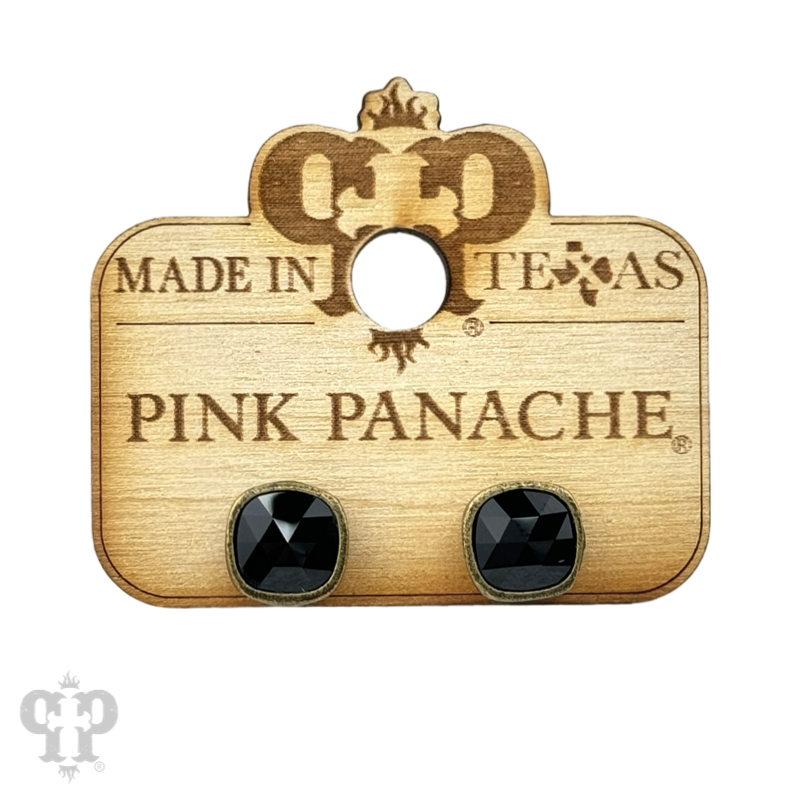 Square Austrian crystal post earring, 8mm