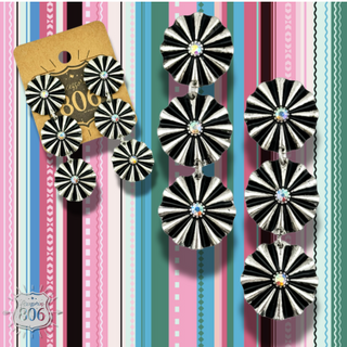 Western silver starburst drop earring