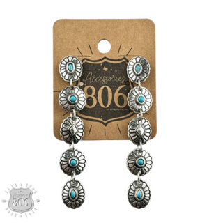 Western silver and turquoise dangle  earring