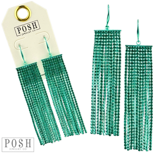 Tiny rhinestone fringe earring