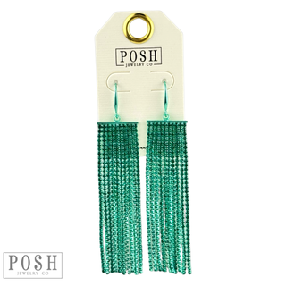 Tiny rhinestone fringe earring