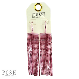 Tiny rhinestone fringe earring