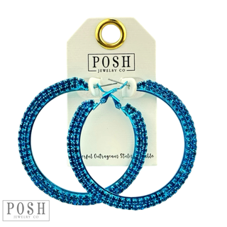 Tiny rhinestone hoop earring