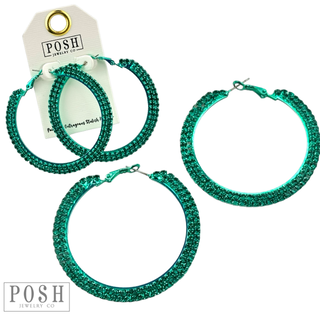 Tiny rhinestone hoop earring