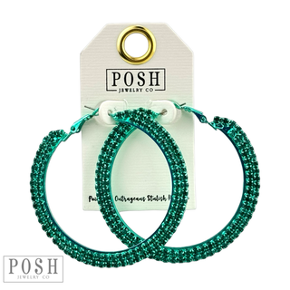 Tiny rhinestone hoop earring