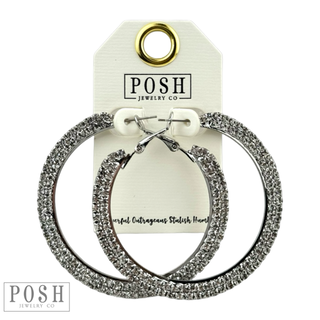 Tiny rhinestone hoop earring