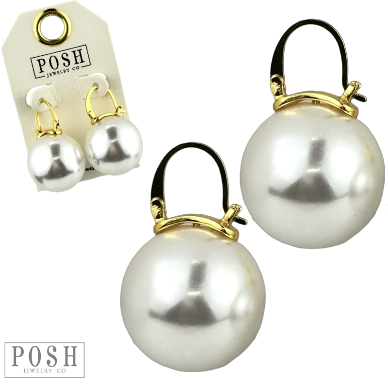 Pearl drop earring, large