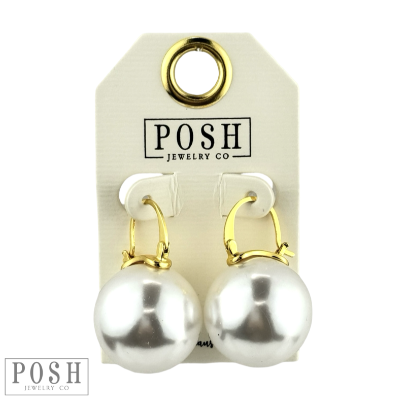 Pearl drop earring, large