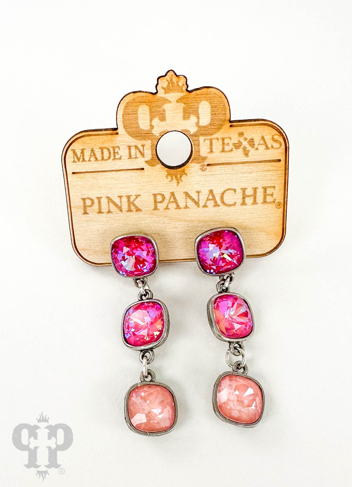 Triple Austrian crystal drop earring