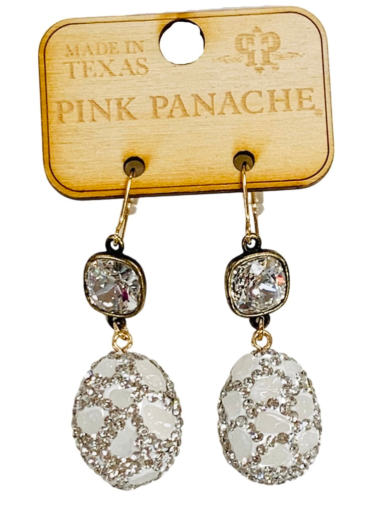Nugget earring with Austrian crystal