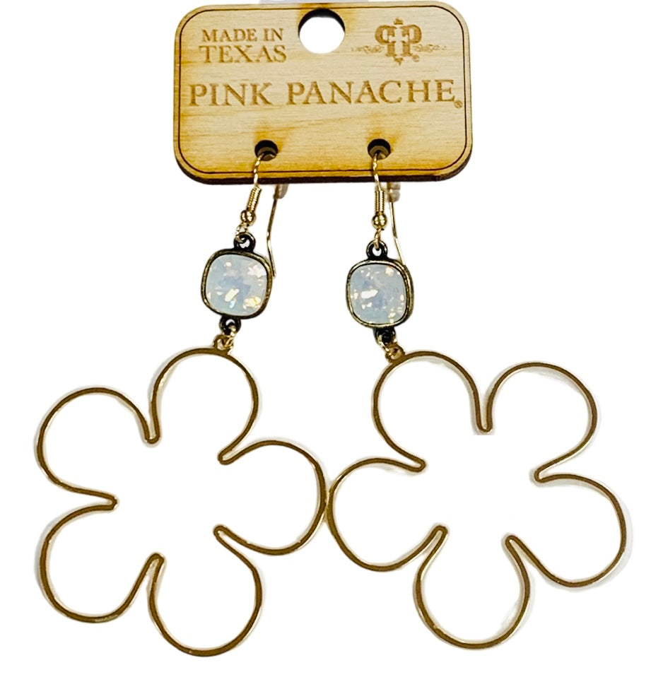 Acrylic flower earring, Austrian crystal
