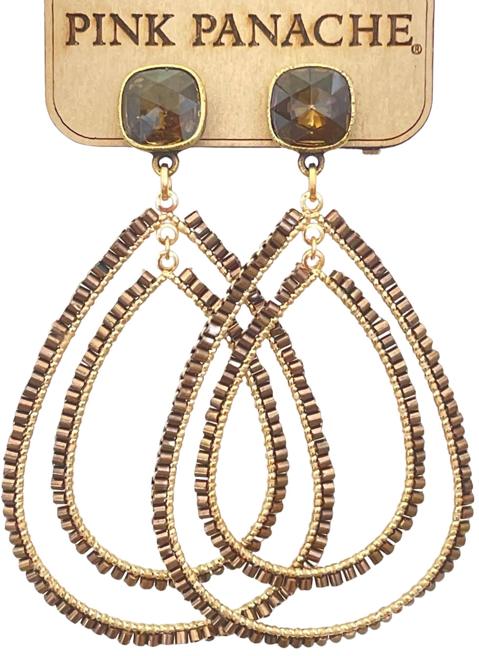 Double teardrop earring with Austrian crystal