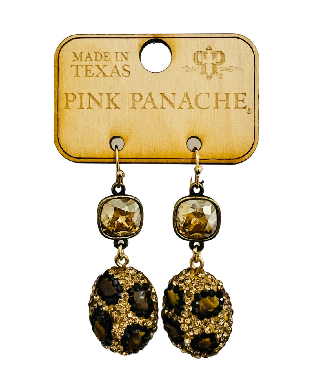 Nugget earring with Austrian crystal