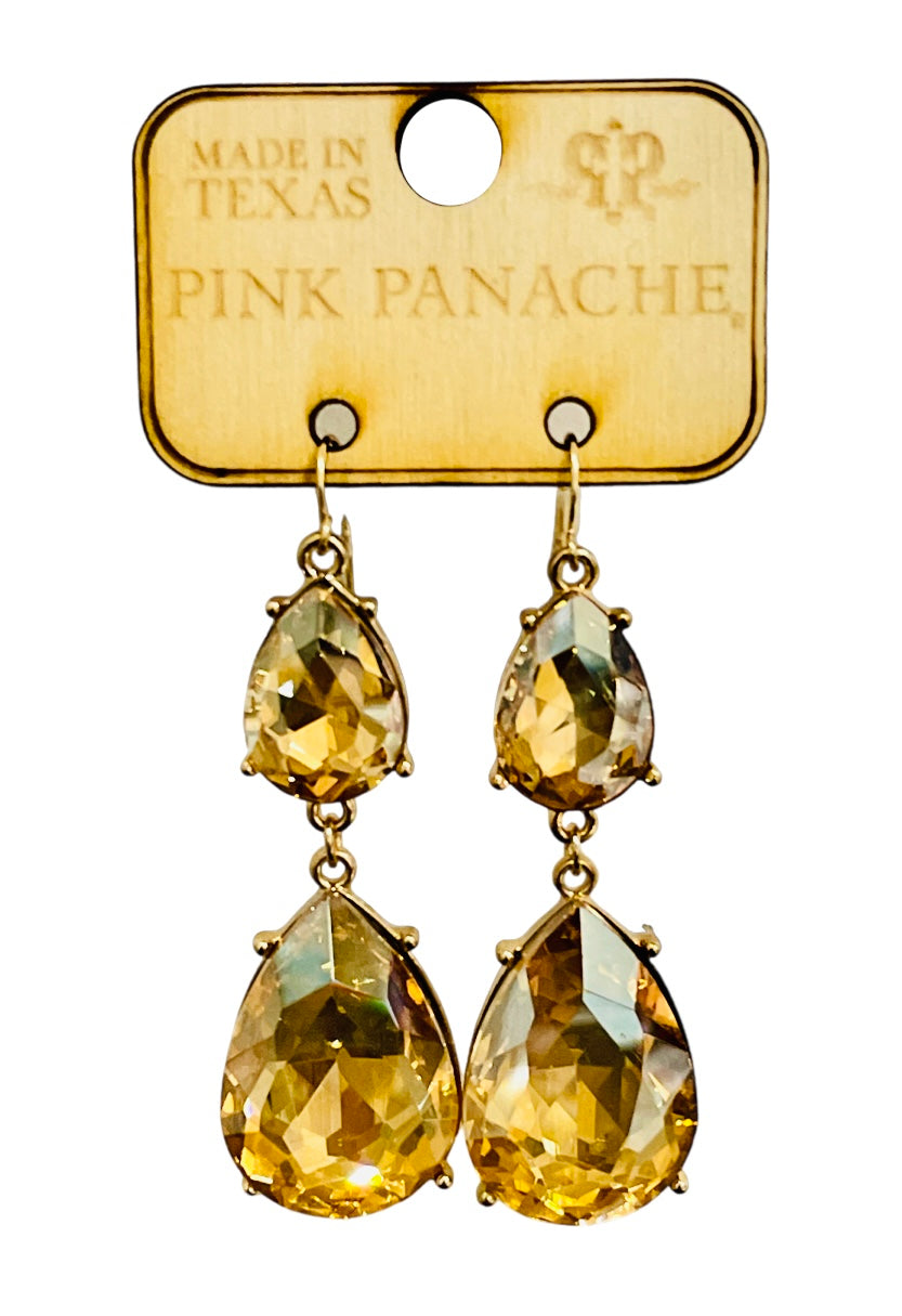 Rhinestone double teardrop earring