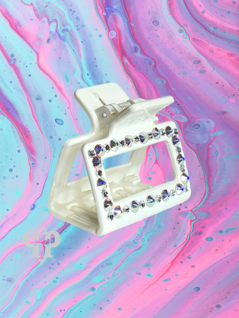 Rectangle rhinestone hair clip