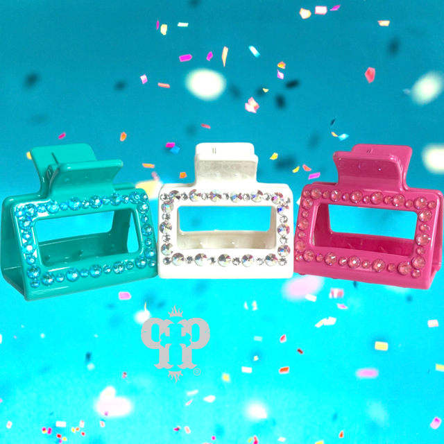 Rectangle rhinestone hair clip