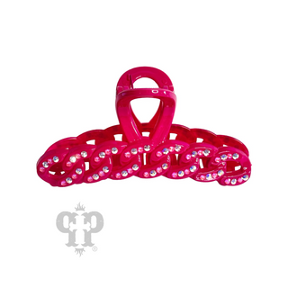 Scalloped rhinestone hair claw