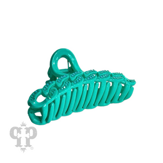 Scalloped rhinestone hair claw