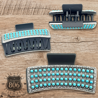 Turquoise western style hair claw