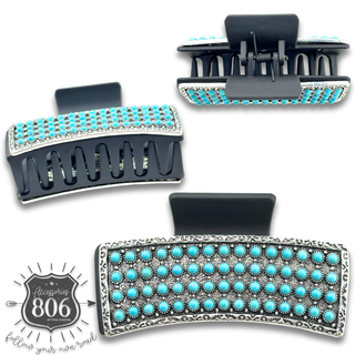 Turquoise western style hair claw