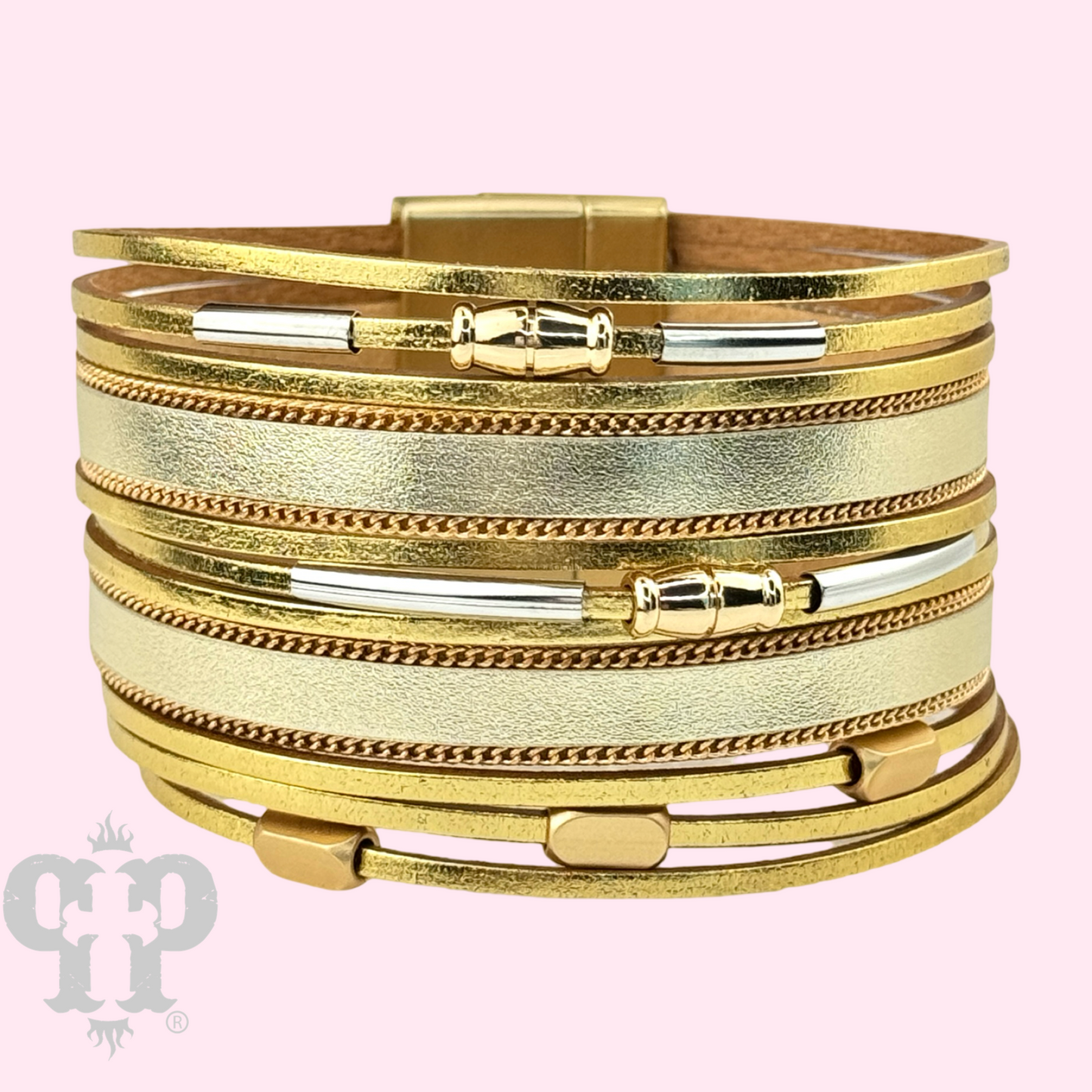 Gold magnetic cuff bracelet, last call