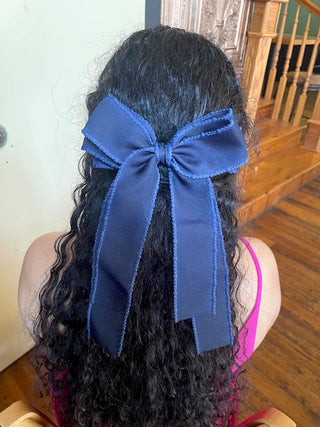 Textured ribbon hair bow