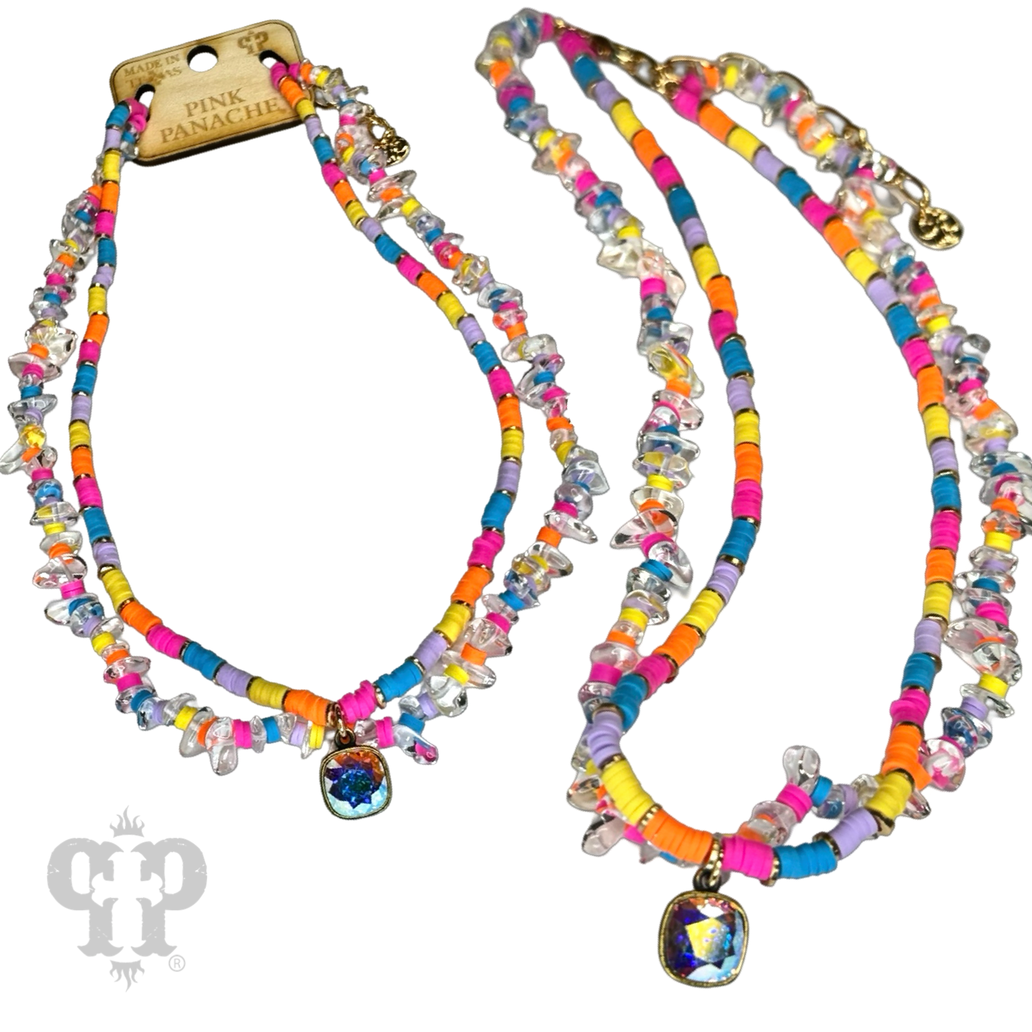 Beaded two-strand necklace, Austrian crystal